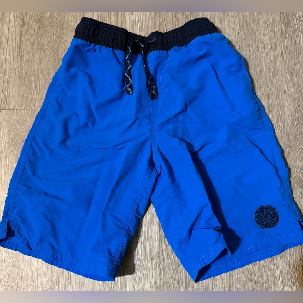 Patagonia Boys Blue Swim Shorts with Black Waistband, Size L